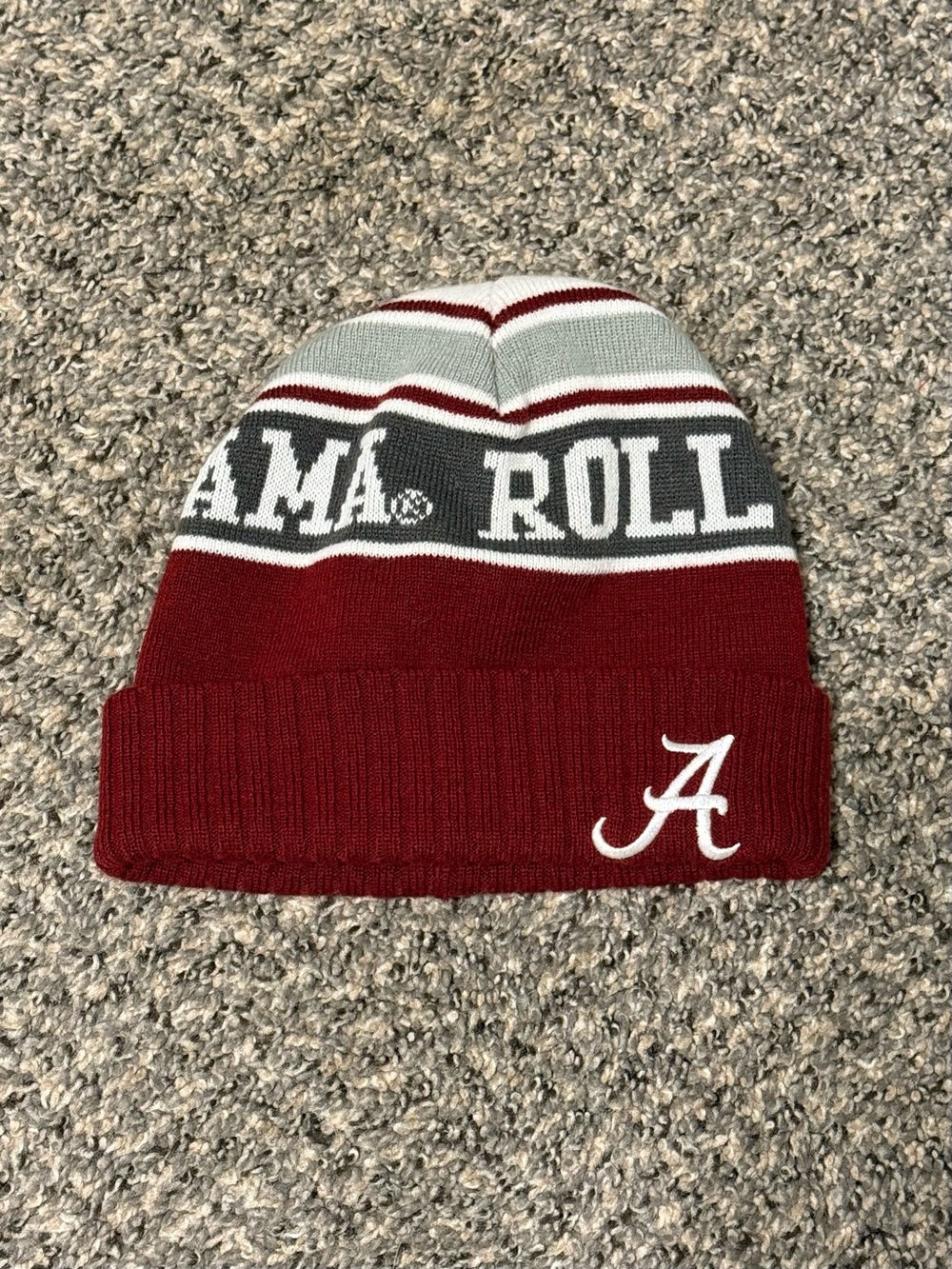 Alabama Crimson Tide Knit Beanie Hat Roll Tide A Logo Red/Gray 1-Stop Unisex